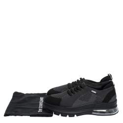 Pre Owned Fendi Black Mesh Lace Slip On Sneakers Size 44