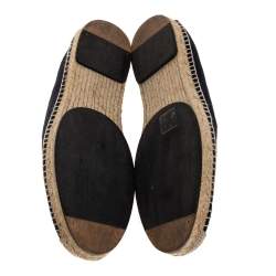 Fendi Navy Blue Suede Monster Eyes Slip On Espadrilles Size 41