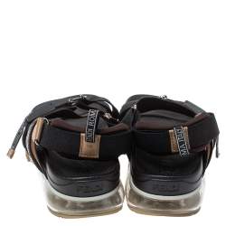 Pre Owned Fendi Multicolor Leather and Polyester FF Strappy Sandals Size 42