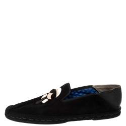 Fendi Black Suede Karlito Espadrilles Size 45 