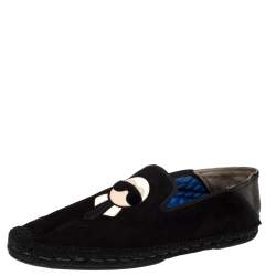 Fendi Black Suede Karlito Espadrilles Size 45 