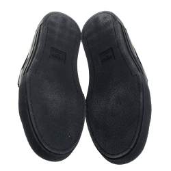 Fendi Black Leather Logo Elastic Strap Slip On Sneakers Size 42