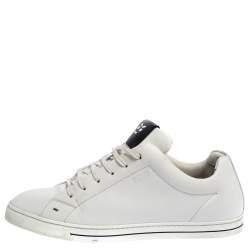 Pre Owned Fendi White Leather Low Top Sneakers Size 41