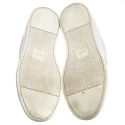 Pre Owned Fendi White Leather Low Top Sneakers Size 41