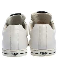 Pre Owned Fendi White Leather Low Top Sneakers Size 41