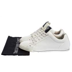 Pre Owned Fendi White Leather Low Top Sneakers Size 41