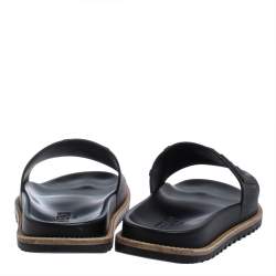 Fendi Black Rubber Fussbetts Vocabulary Slide Sandals Size 40