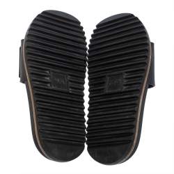 Fendi Black Rubber Fussbetts Vocabulary Slide Sandals Size 40
