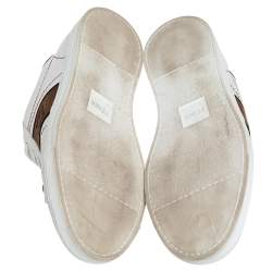 Fendi White Leather FF Motif Low Top Sneakers Size 41