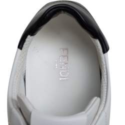 Fendi White Leather FF Motif Low Top Sneakers Size 41