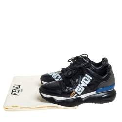Fendi X Fila Black Leather Fila Mania Platform Sneakers 40