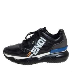 Fendi X Fila Black Leather Fila Mania Platform Sneakers 40