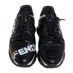 Fendi X Fila Black Leather Fila Mania Platform Sneakers 40