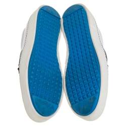 Fendi White/Black Leather Studded Karlito Slip On Sneakers Size 40