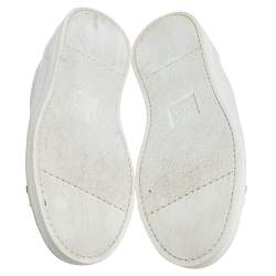 Fendi White Leather Monster Low Top Sneakers Size 40