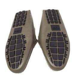 Fendi Green Leather Slip On Loafers Size 43