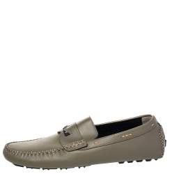 Fendi Green Leather Slip On Loafers Size 43