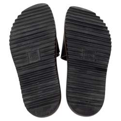 Fendi Black Rubber Flat Slides Size 46