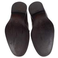 Fendi Brown Leather Slip On Loafers Size 43.5