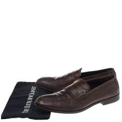 Fendi Brown Leather Slip On Loafers Size 43.5
