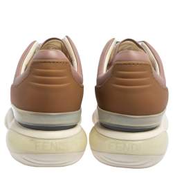 Fendi Multicolor Leather And Mesh Lace Up Sneakers Size 41