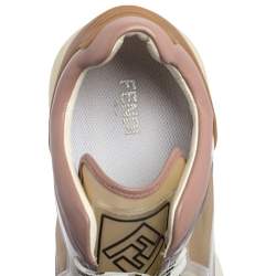 Fendi Multicolor Leather And Mesh Lace Up Sneakers Size 41