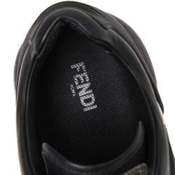 Fendi Black Leather And PVC Lace Up Sneakers Size 41