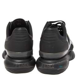 Fendi Black Leather And PVC Lace Up Sneakers Size 41