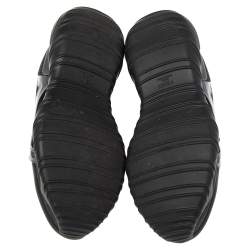 Fendi Black Leather And PVC Lace Up Sneakers Size 41