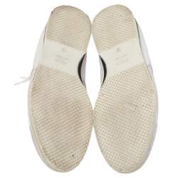 Fendi White/Grey Zucca Coated Canvas and Suede FF Sneakers Size 42