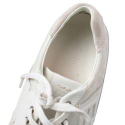 Fendi White/Grey Zucca Coated Canvas and Suede FF Sneakers Size 42