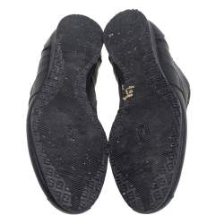 Fendi Black Coated Canvas F Logo Low Top Sneakers Size 45