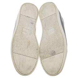 Fendi Silver Patent Leather Low Top Sneakers Size 45