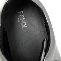 Fendi Silver Patent Leather Low Top Sneakers Size 45