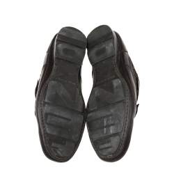 Fendi Tobacco Zucca Canvas And Leather Velcro Strap Sneakers Size 41