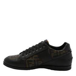 Pre Owned Fendi Brown/Black Zucca Logo Sneakers Size EU 46