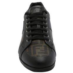 Pre Owned Fendi Brown/Black Zucca Logo Sneakers Size EU 46