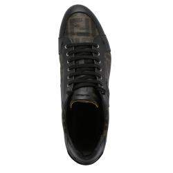 Pre Owned Fendi Brown/Black Zucca Logo Sneakers Size EU 46