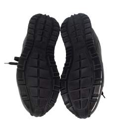 Pre Owned Fendi Black/Yellow Leather Monster Eyes Studded Low Top Sneakers Size 41