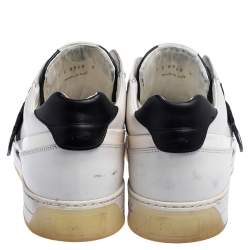 Fendi White/Brown  Leather And Croc Strap Low Top Sneakers Size 40