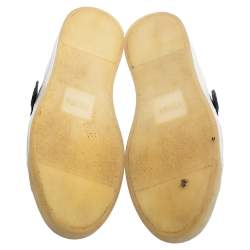 Fendi White/Brown  Leather And Croc Strap Low Top Sneakers Size 40