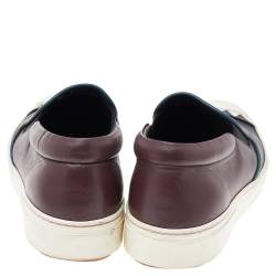 Fendi Multicolor Leather Monster Slip On Sneakers Size 39