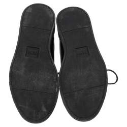 Fendi Black Leather Monster  Slip On Sneakers Size 42