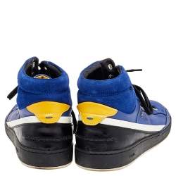Fendi Multicolor Leather And Suede High Top Sneakers Size 43