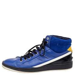 Fendi Multicolor Leather And Suede High Top Sneakers Size 43