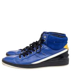 Fendi Multicolor Leather And Suede High Top Sneakers Size 43