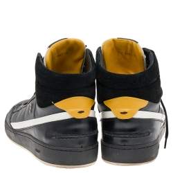 Fendi Multicolor Leather And Suede High Top Sneakers Size 44