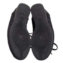 Fendi Black Zucca Canvas and Leather Trim Low-Top Sneakers Size 41