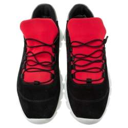 Fendi Black Suede And Leather  Lace Up  Sneakers Size 42