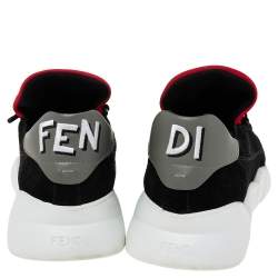 Fendi Black Suede And Leather  Lace Up  Sneakers Size 42